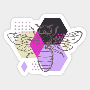 Honeycomb Bee in Violet Sticker